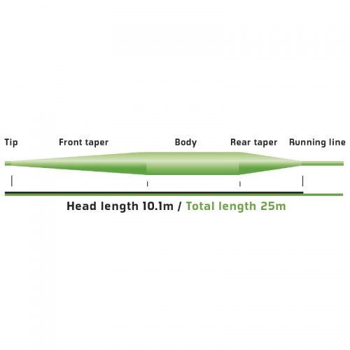 Vision Attack Fly Line Floating (Weight Forward) Wf3 For Trout Fly Fishing (Length 82ft / 25m)